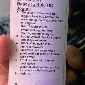 SOLD SOLD SOLD Ready to Rulu HR Joggers never worn